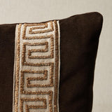 Schumacher Espresso 24" x 12" Delphi Beaded Tape Pillow
