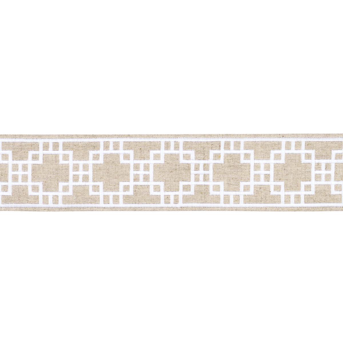 Schumacher Squared Away Trellis Tape Natural Trim