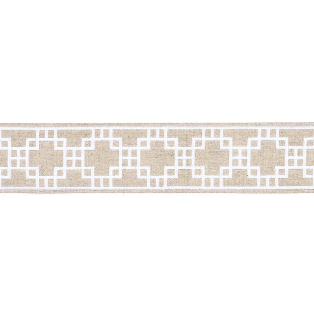 Schumacher Squared Away Trellis Tape Natural Trim