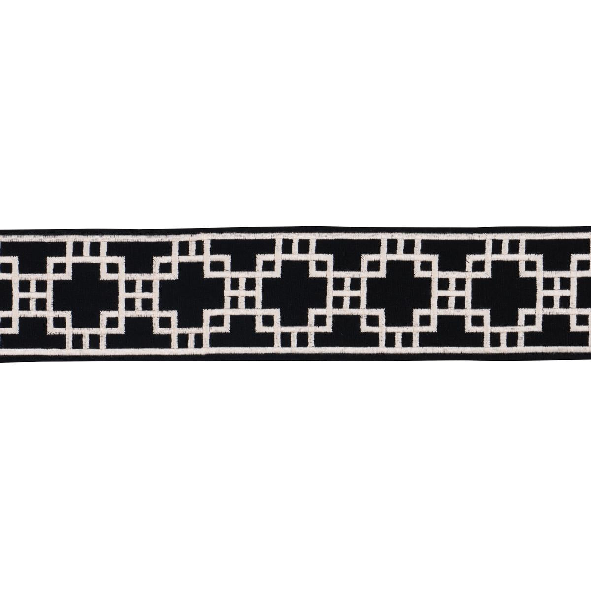 Schumacher Squared Away Trellis Tape Black Trim