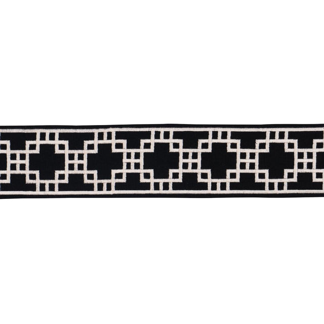 Schumacher Squared Away Trellis Tape Black Trim
