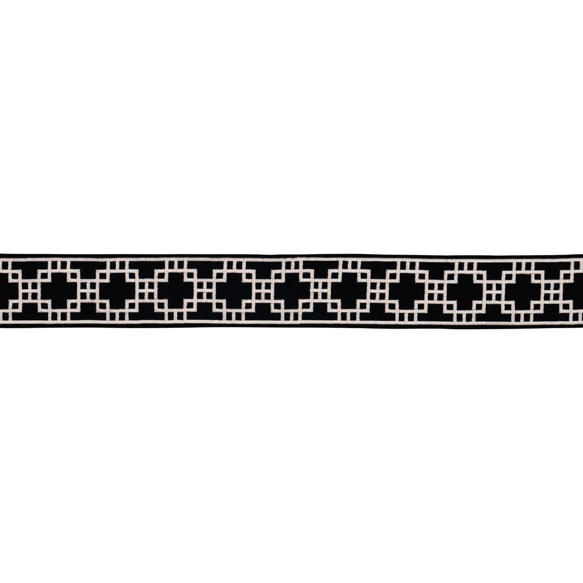Schumacher Squared Away Trellis Tape Black Trim