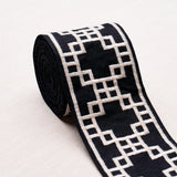 Schumacher Squared Away Trellis Tape Black Trim