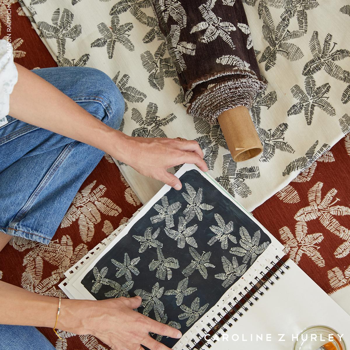 Schumacher Hibiscus Black & White Fabric