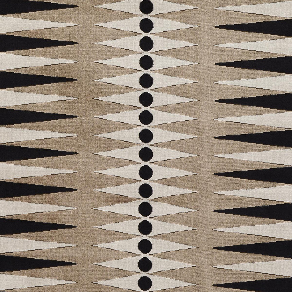 Schumacher Backgammon Cut Velvet Neutral Fabric