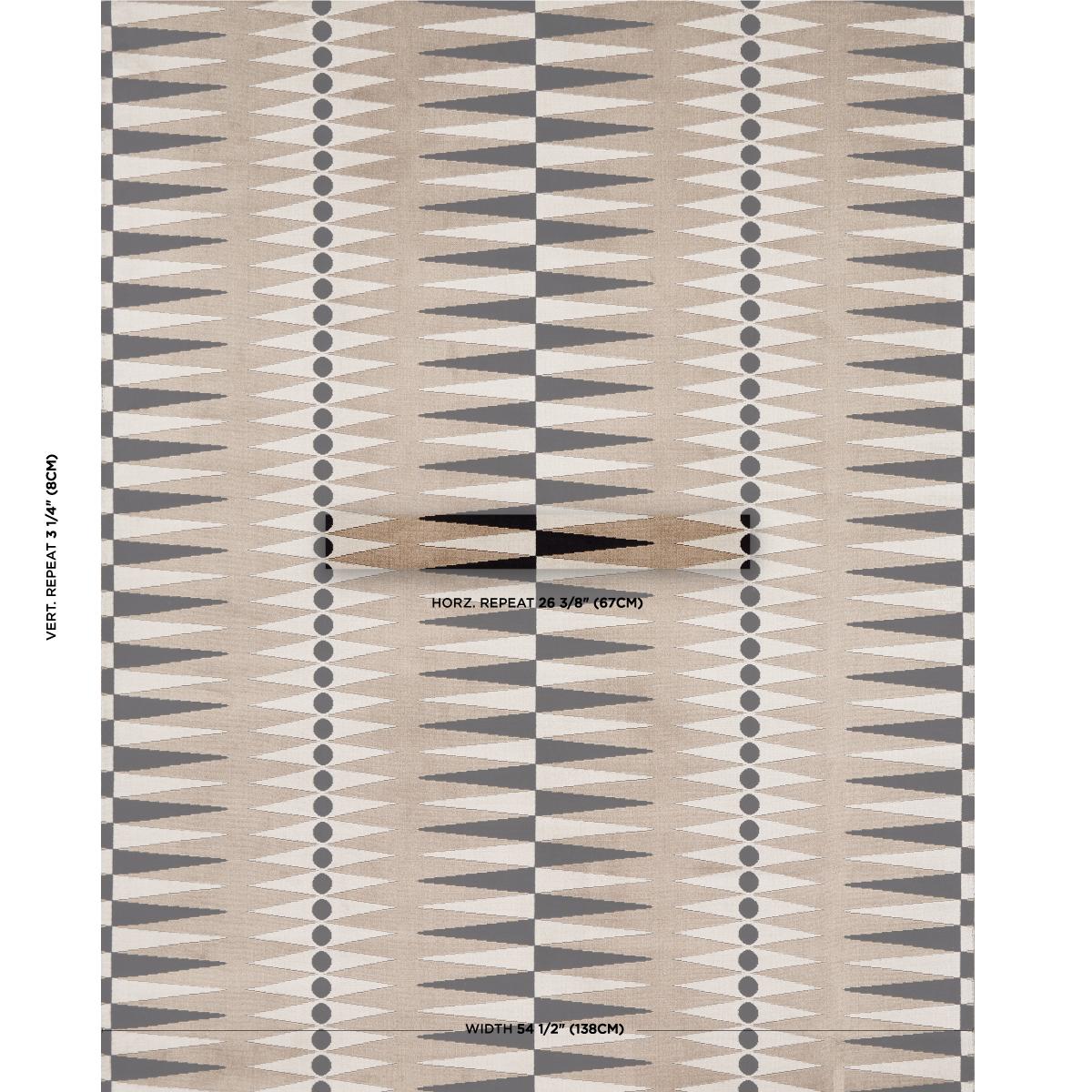 Schumacher Backgammon Cut Velvet Neutral Fabric