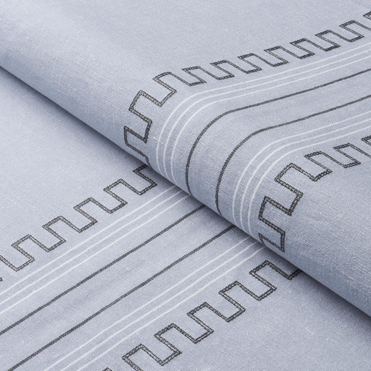 Schumacher Greco Stripe Chambray Fabric