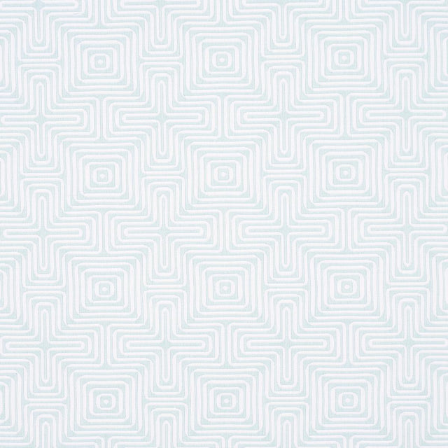 Schumacher Amazing Maze Indoor/Outdoor Aqua Breeze Fabric