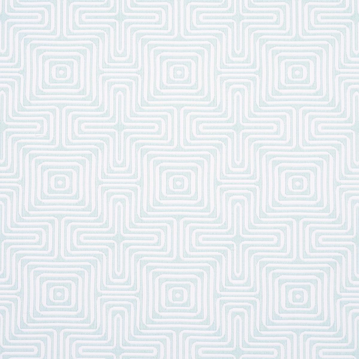 Schumacher Amazing Maze Indoor/Outdoor Aqua Breeze Fabric