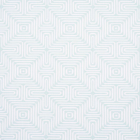 Schumacher Amazing Maze Indoor/Outdoor Aqua Breeze Fabric