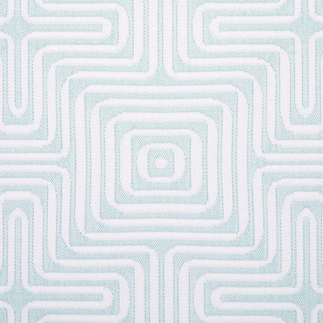 Schumacher Amazing Maze Indoor/Outdoor Aqua Breeze Fabric