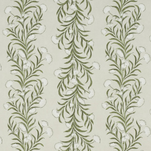 Schumacher Tasmanian Mimosa Ivory & Green Wallpaper