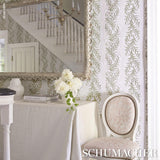 Schumacher Tasmanian Mimosa Ivory & Green Wallpaper