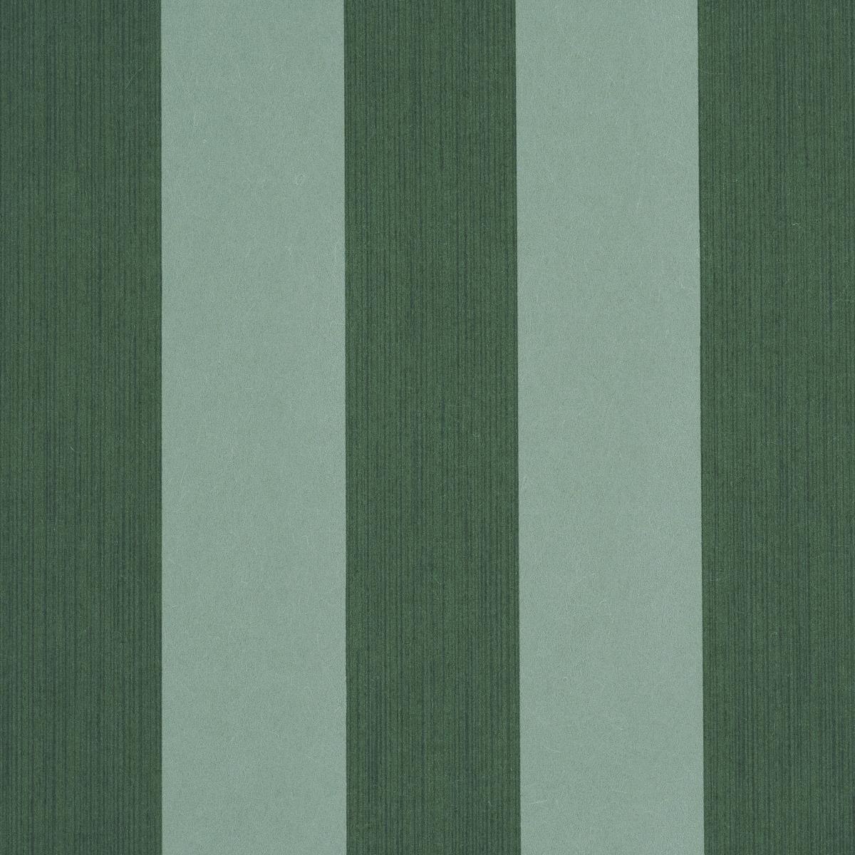 Schumacher Edwin Stripe Wide Dark Green Wallpaper