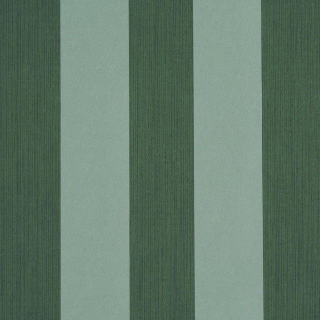 Schumacher Edwin Stripe Wide Dark Green Wallpaper