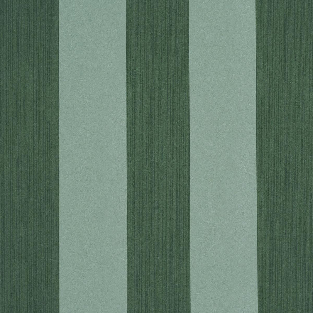 Schumacher Edwin Stripe Wide Dark Green Wallpaper