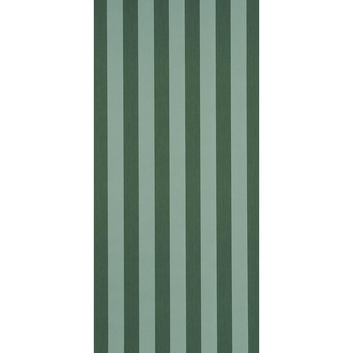 Schumacher Edwin Stripe Wide Dark Green Wallpaper
