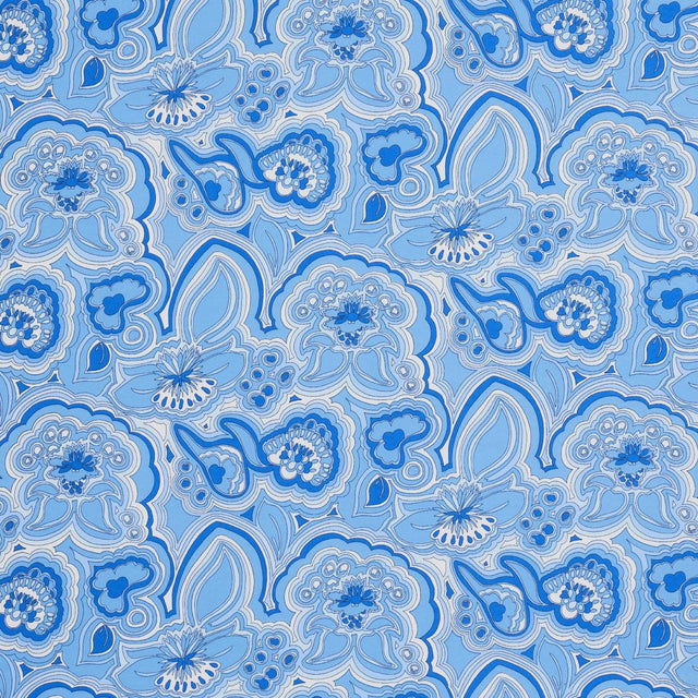 Schumacher Morning Sunrise Indoor/Outdoor Horizon Blue Fabric