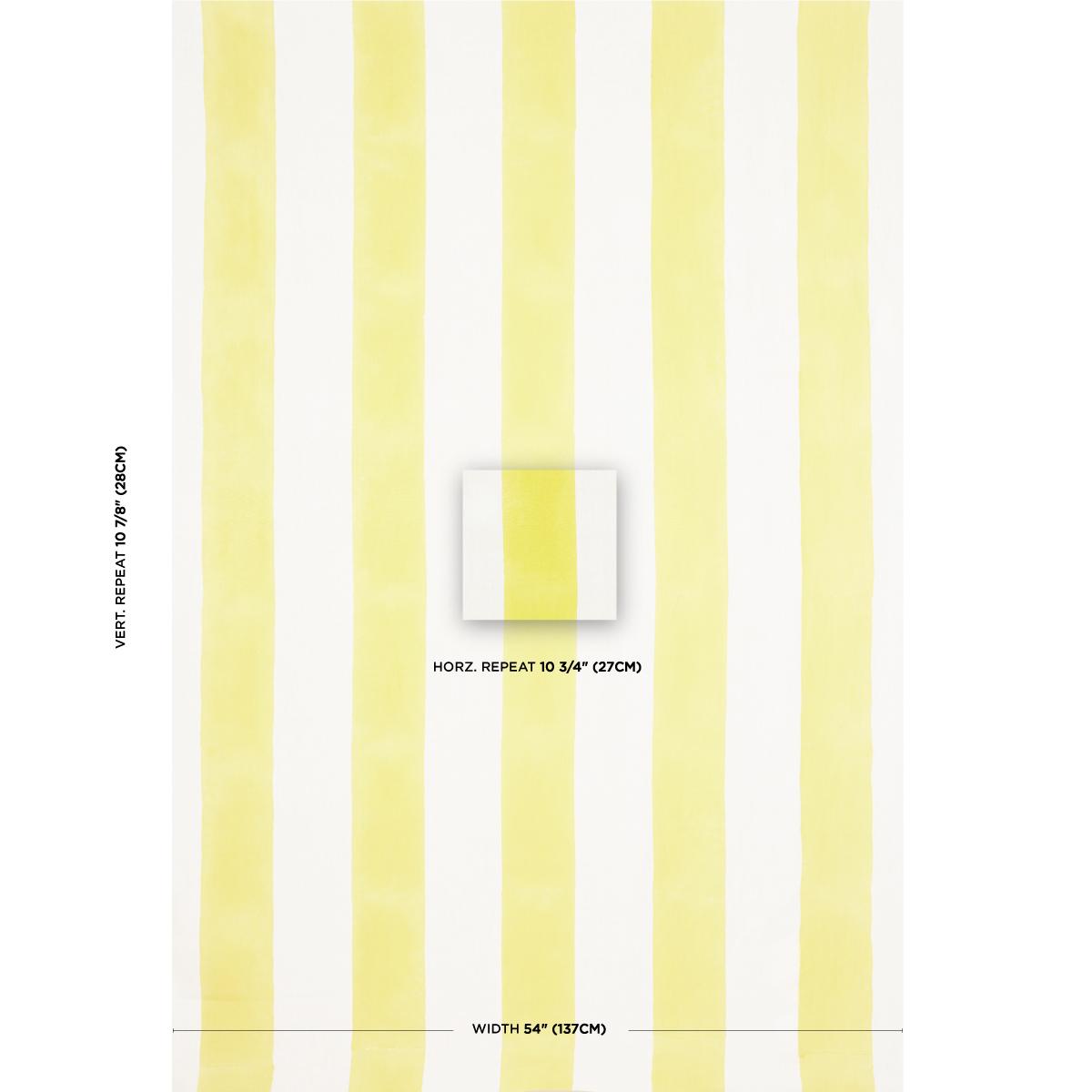 Schumacher Wide Hand Block Stripe Yellow Fabric