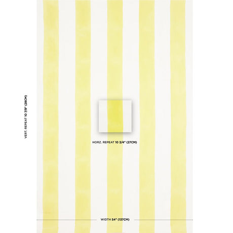 Schumacher Wide Hand Block Stripe Yellow Fabric
