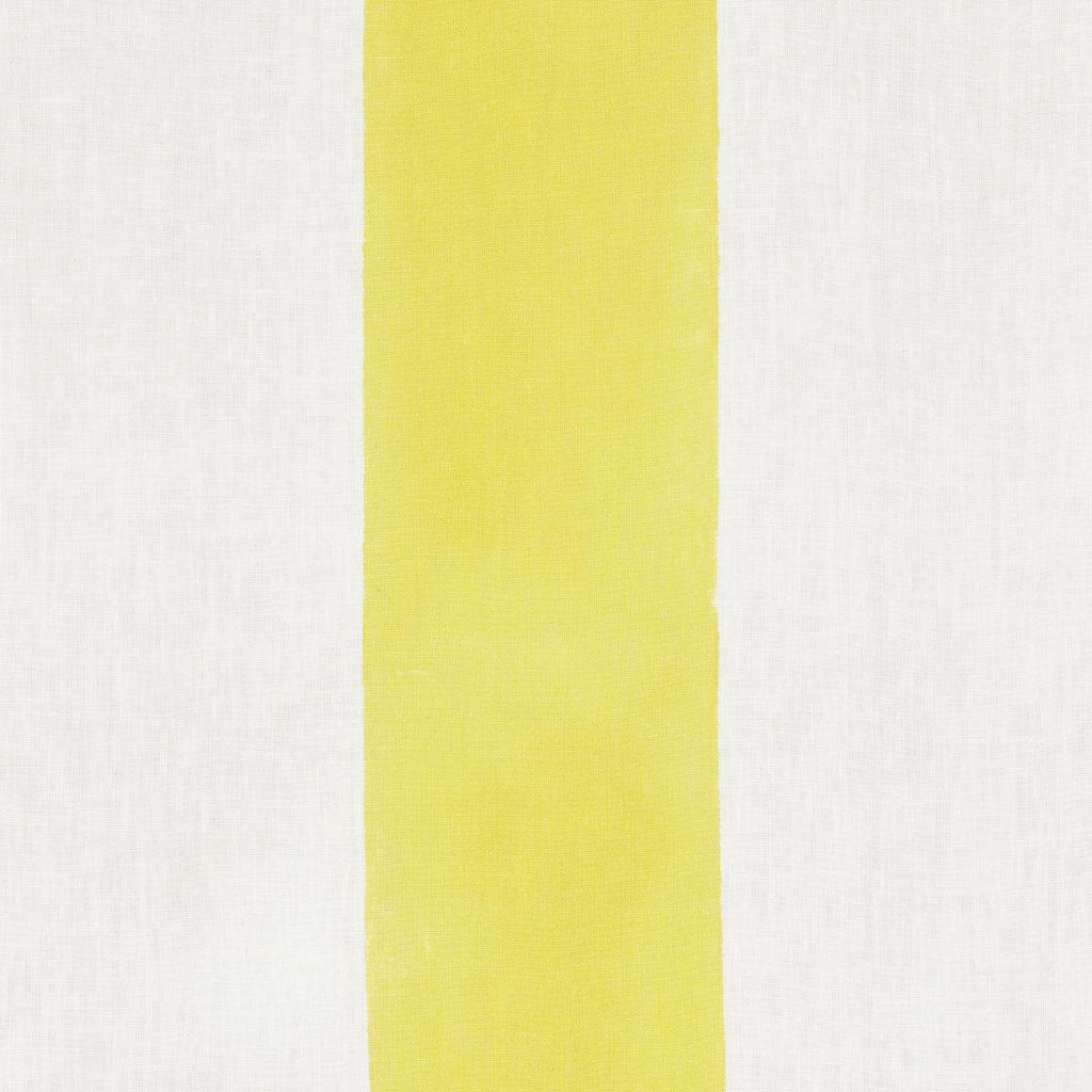 Schumacher Wide Hand Block Stripe Yellow Fabric