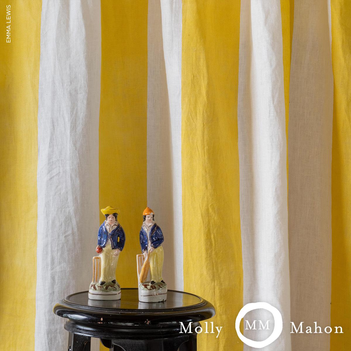 Schumacher Wide Hand Block Stripe Yellow Fabric