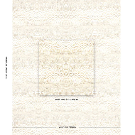 Schumacher Ink Wave Print Indoor/Outdoor Natural Fabric