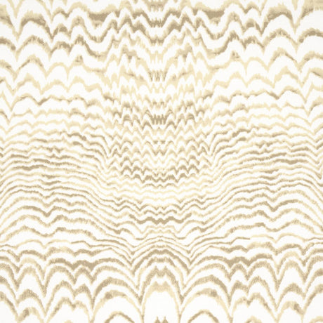 Schumacher Ink Wave Print Indoor/Outdoor Natural Fabric