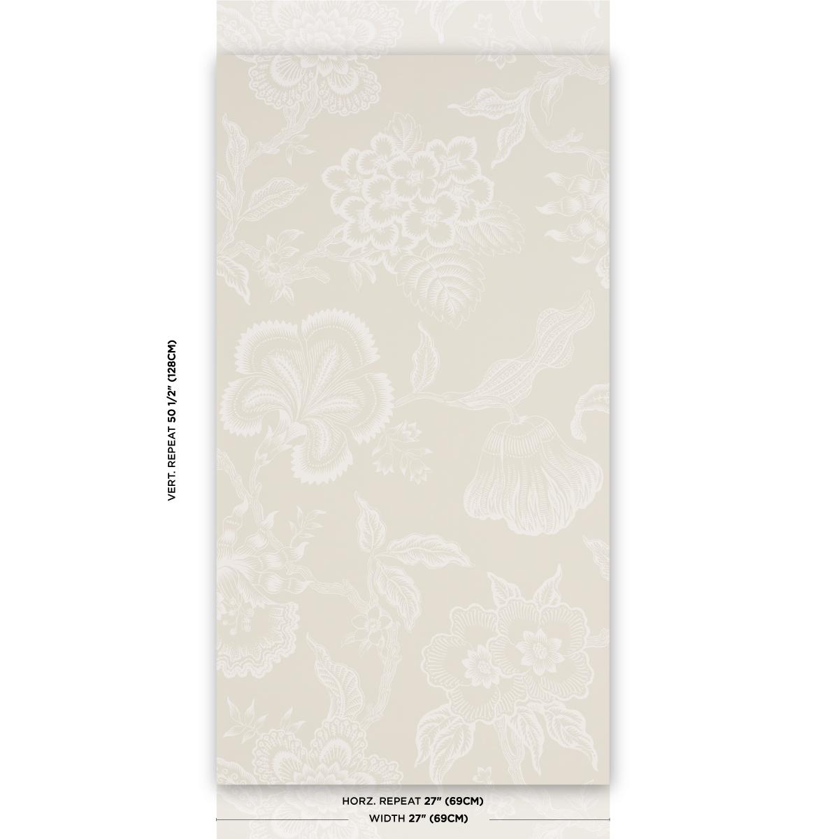 Schumacher Hothouse Flowers Silhouette Cream Wallpaper