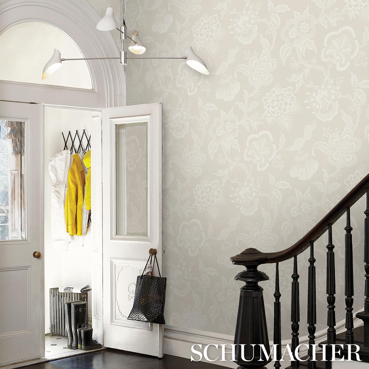 Schumacher Hothouse Flowers Silhouette Cream Wallpaper