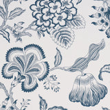 Schumacher Hothouse Flowers Silhouette Peacock On White Wallpaper