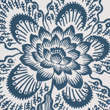 Schumacher Hothouse Flowers Silhouette Peacock On White Wallpaper