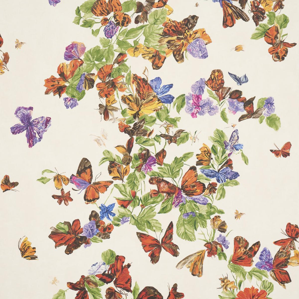 Schumacher Pyne Butterfly Monarch Orange Wallpaper