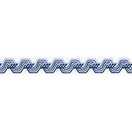 Schumacher Blue The Twist Embroidered Tape