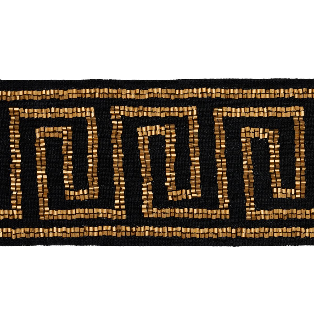 Schumacher Gold On Black Delphi Beaded Tape