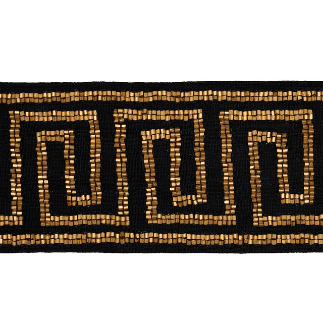 Schumacher Gold On Black Delphi Beaded Tape