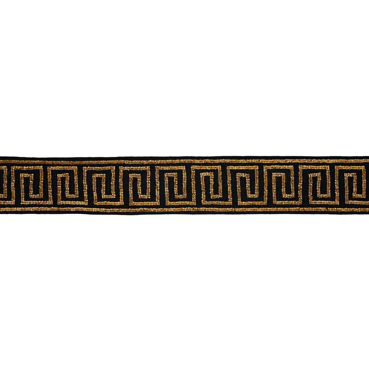 Schumacher Gold On Black Delphi Beaded Tape