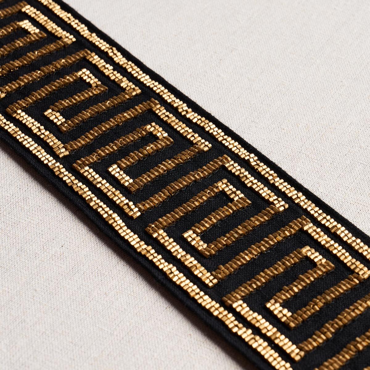 Schumacher Gold On Black Delphi Beaded Tape