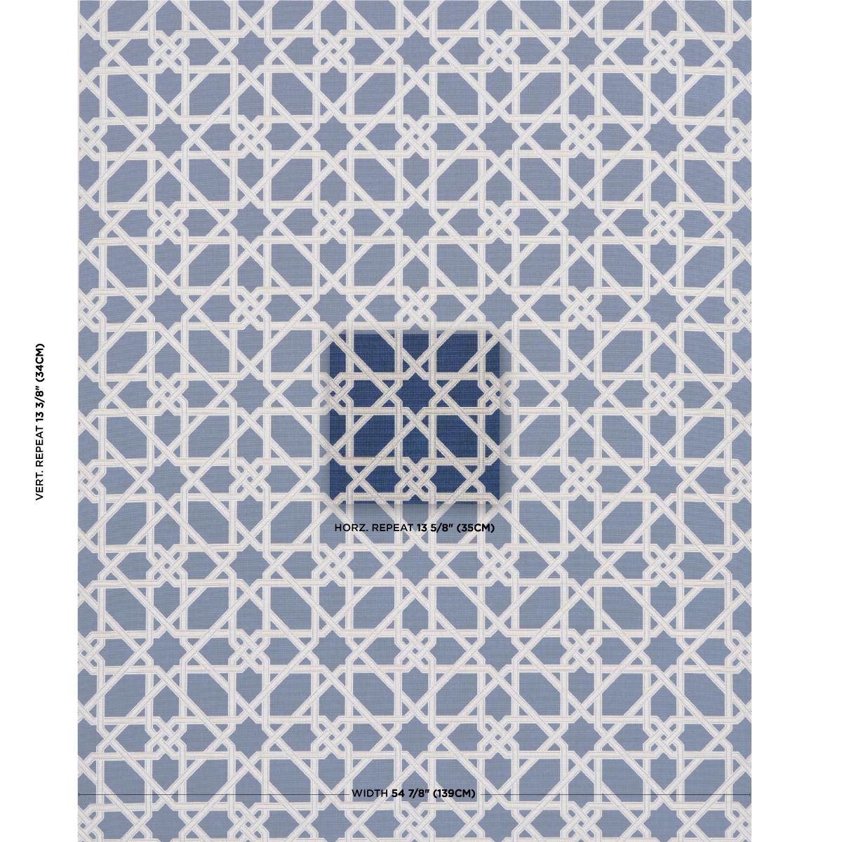 Schumacher Le Maroc Pingl Blue Fabric