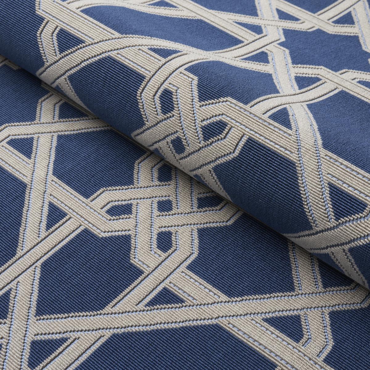 Schumacher Le Maroc Épinglé Blue Fabric – DecoratorsBest