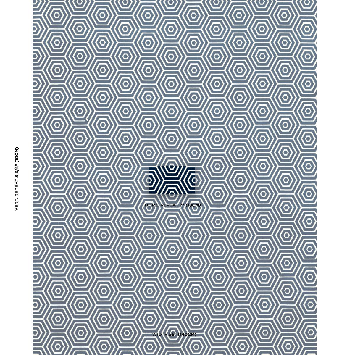 Schumacher Bees Knees Cut Velvet Navy Fabric