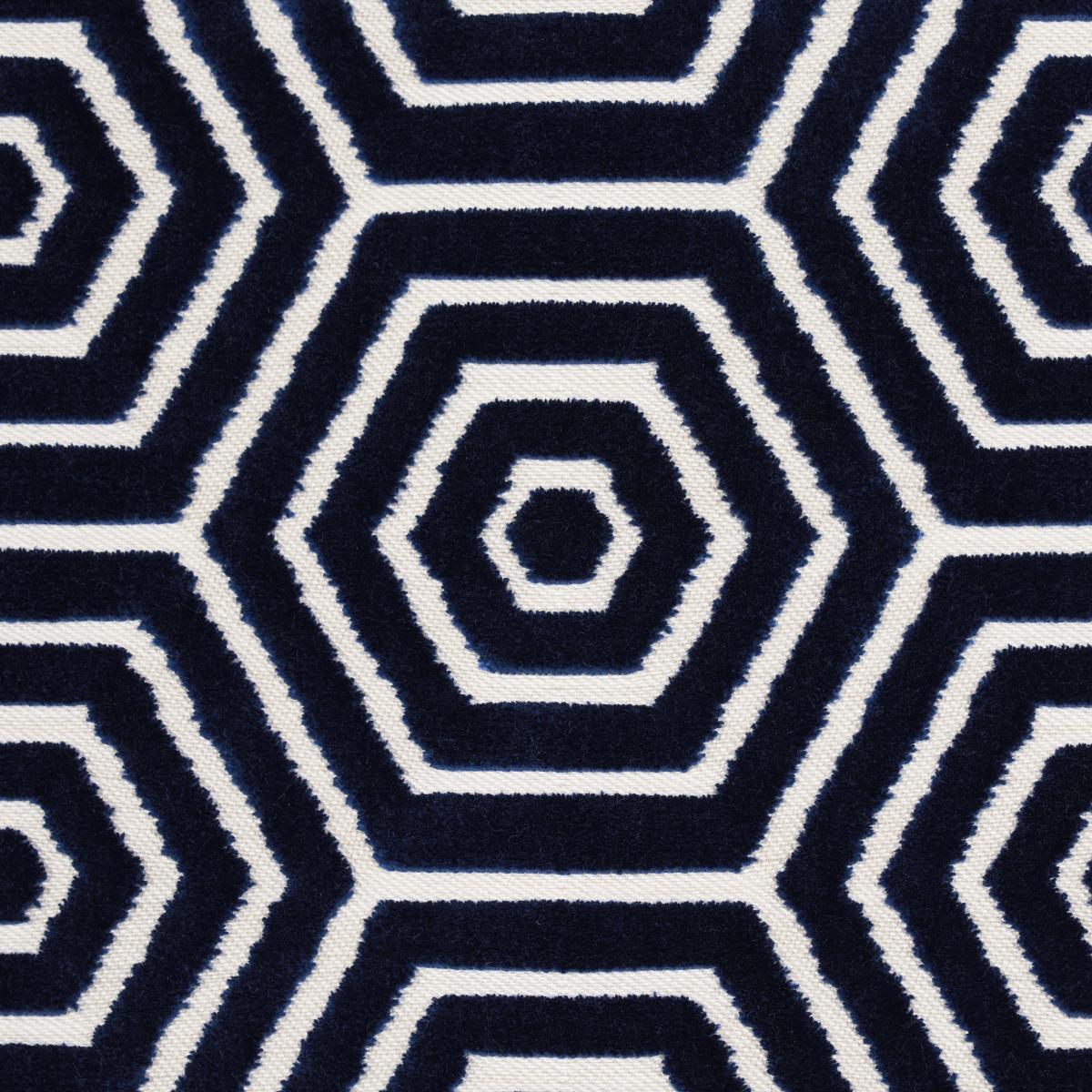 Schumacher Bees Knees Cut Velvet Navy Fabric