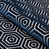 Schumacher Bees Knees Cut Velvet Navy Fabric