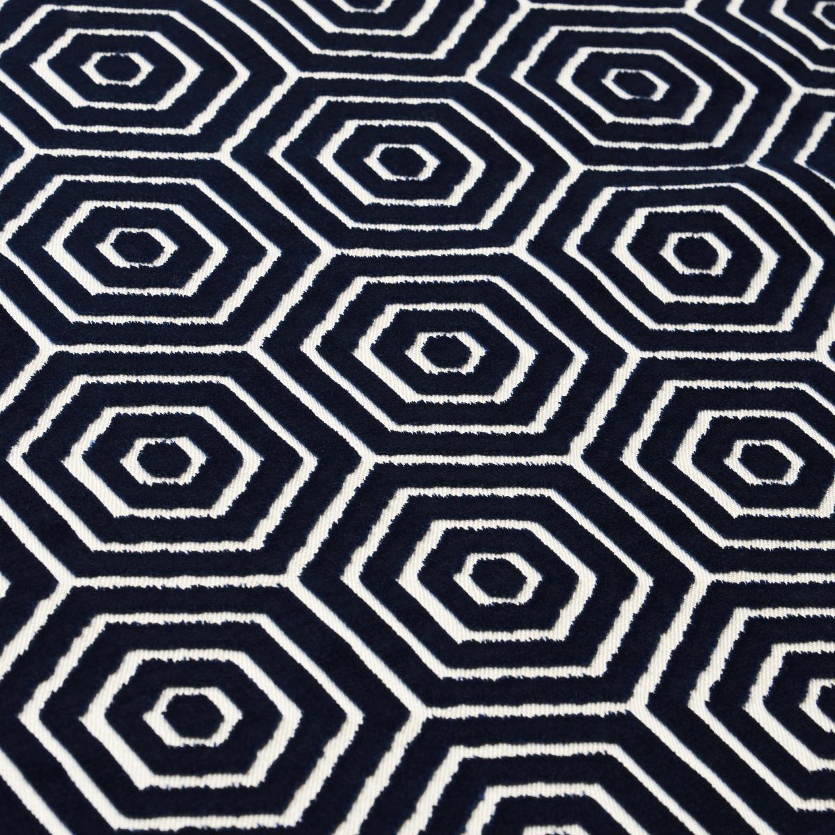 Schumacher Bees Knees Cut Velvet Navy Fabric