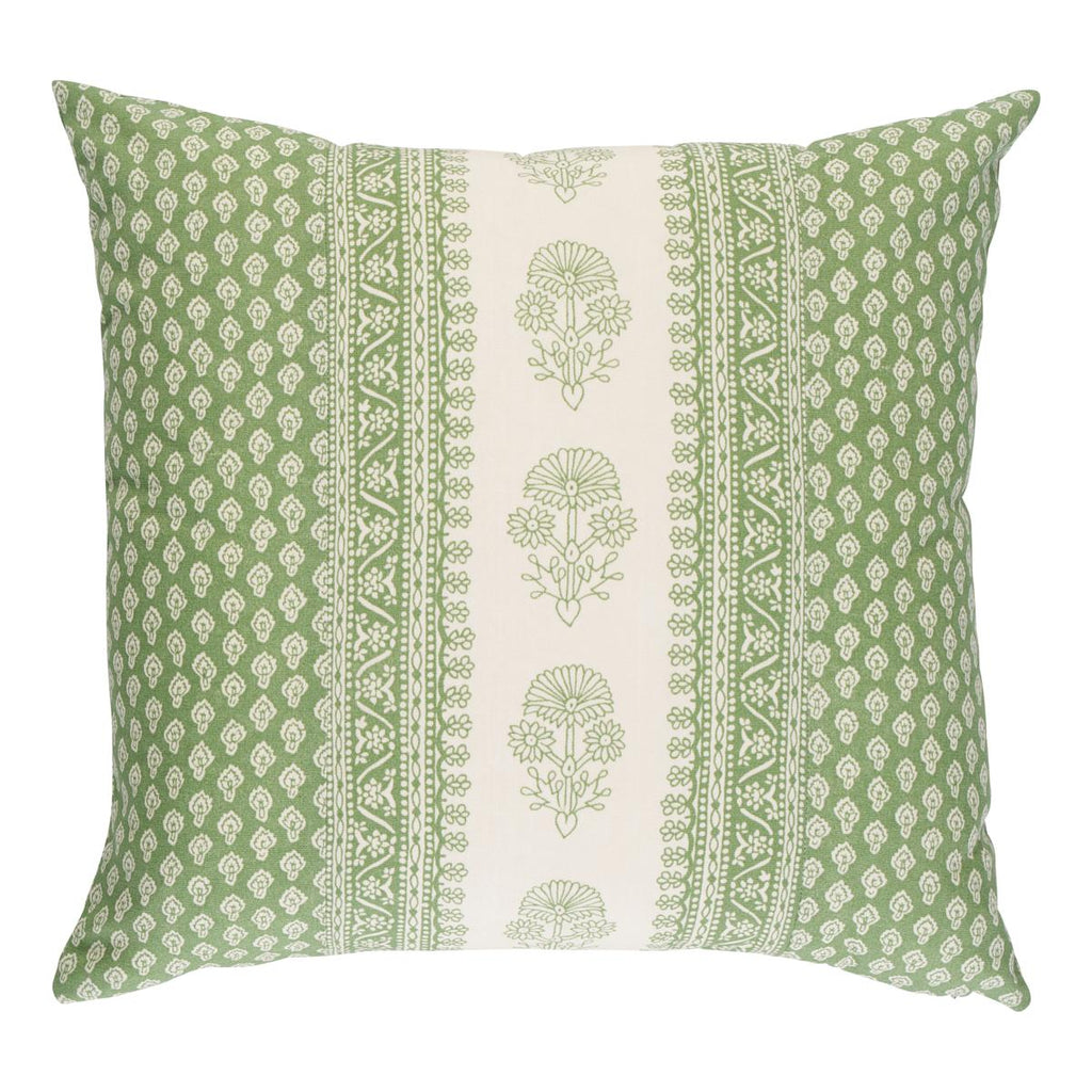 Schumacher Hyacinth I/O Leaf Green 20" x 20" Pillow
