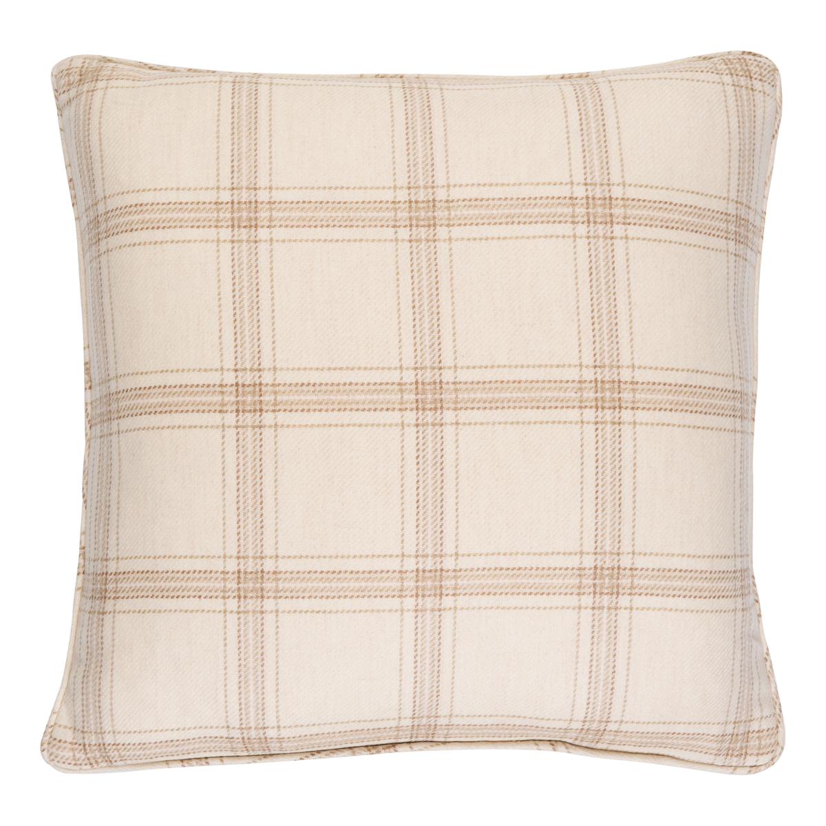 Schumacher Ivory 20" x 20" Blackburn Merino Plaid Pillow