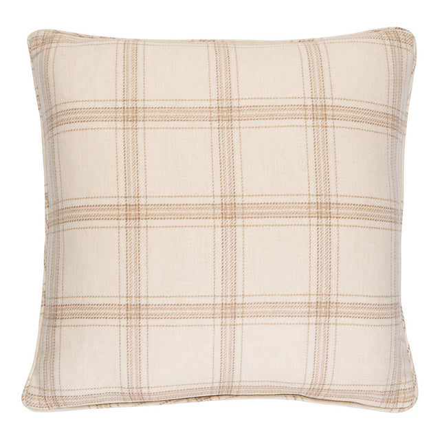 Schumacher Ivory 20" x 20" Blackburn Merino Plaid Pillow