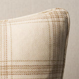 Schumacher Ivory 20" x 20" Blackburn Merino Plaid Pillow