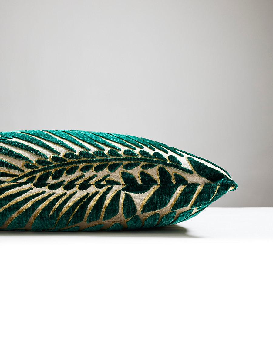Scalamandre Plumes Silk Velvet 22 X 22 - Viridian Decorative Pillow