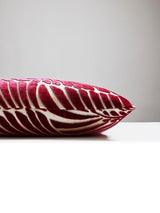 Scalamandre Plumes Silk Velvet 22 X 22 - Cerise Decorative Pillow